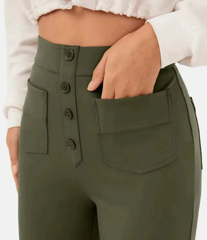 Aurélien | Elastische Casual-Hose mit hoher Taille für Damen
